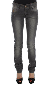 John Galliano Gray Wash Cotton Blend Slim Fit Stretch Jeans -   -  John Galliano.